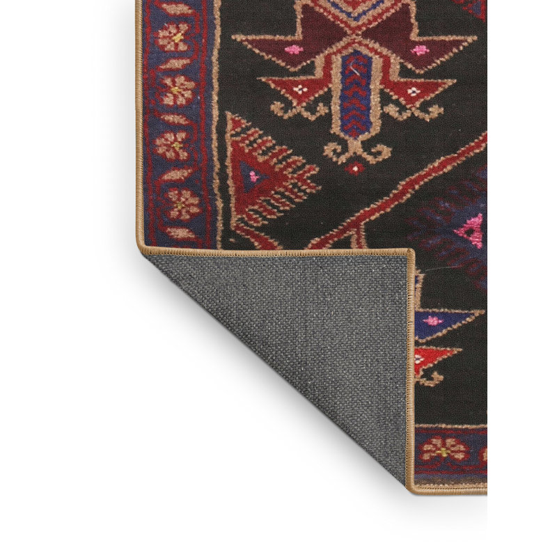 Tapis noir/brun traditionnel, Rectangle 5 pi x 7 pi