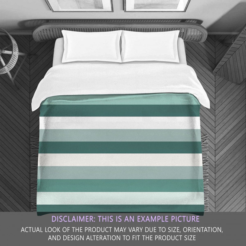 Striped Comforter, Twin Extra Long Comforter, Green/Silver