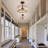 Jairdan 3-light Water Glass Drum Semi Flush Mount