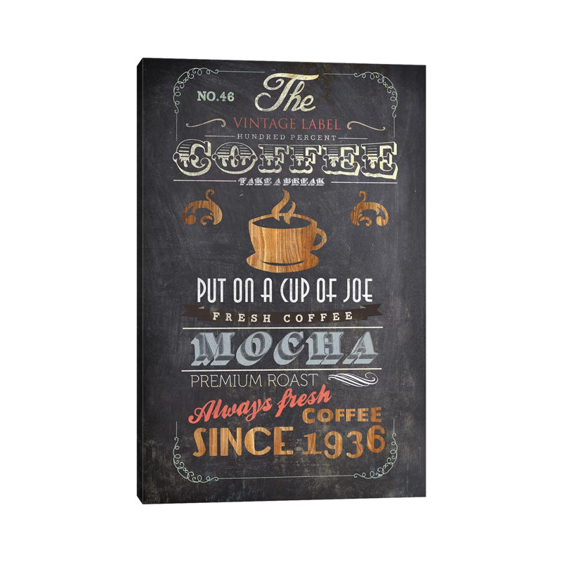 Coffee Menu I by Drako Fontaine - Wrapped Canvas Print, 101.6 cm H x 66.04 cm W x 1.91 cm D