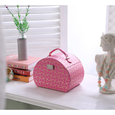 Étui de rangement pour bijoux 8,8 po, rose vif