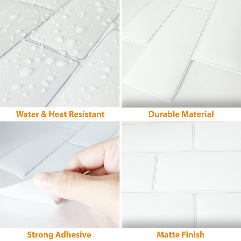 6.1'' W x 12'' L PVC Peel and Stick Subway Tile