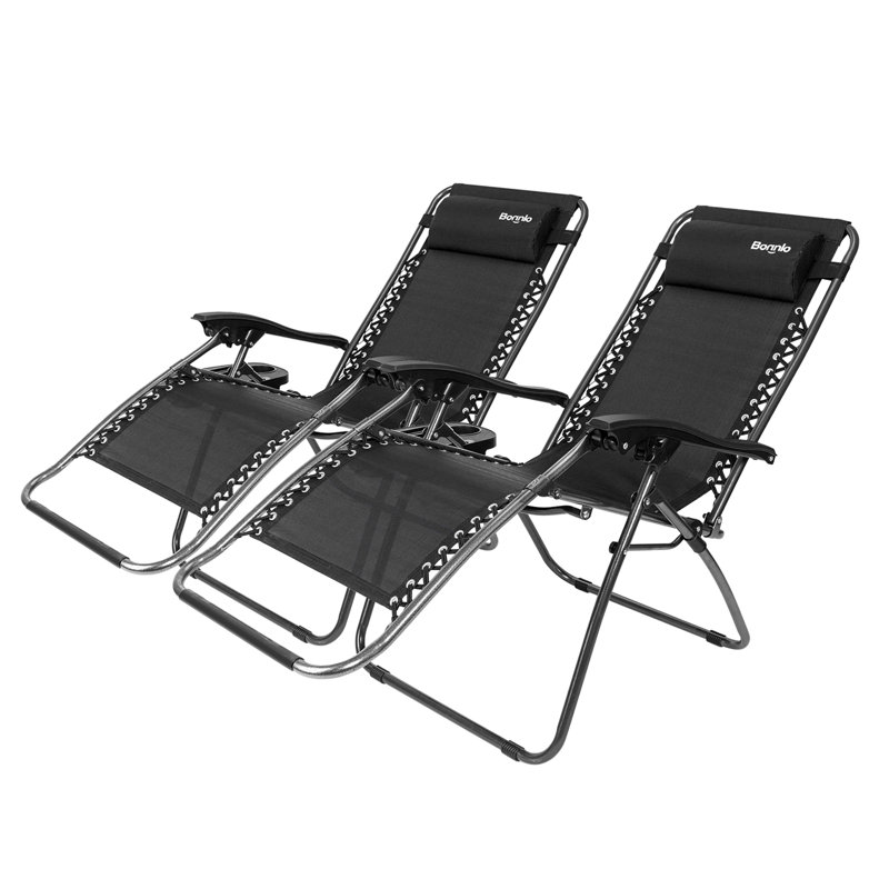 Chaise pliante Zero Gravity, Noir