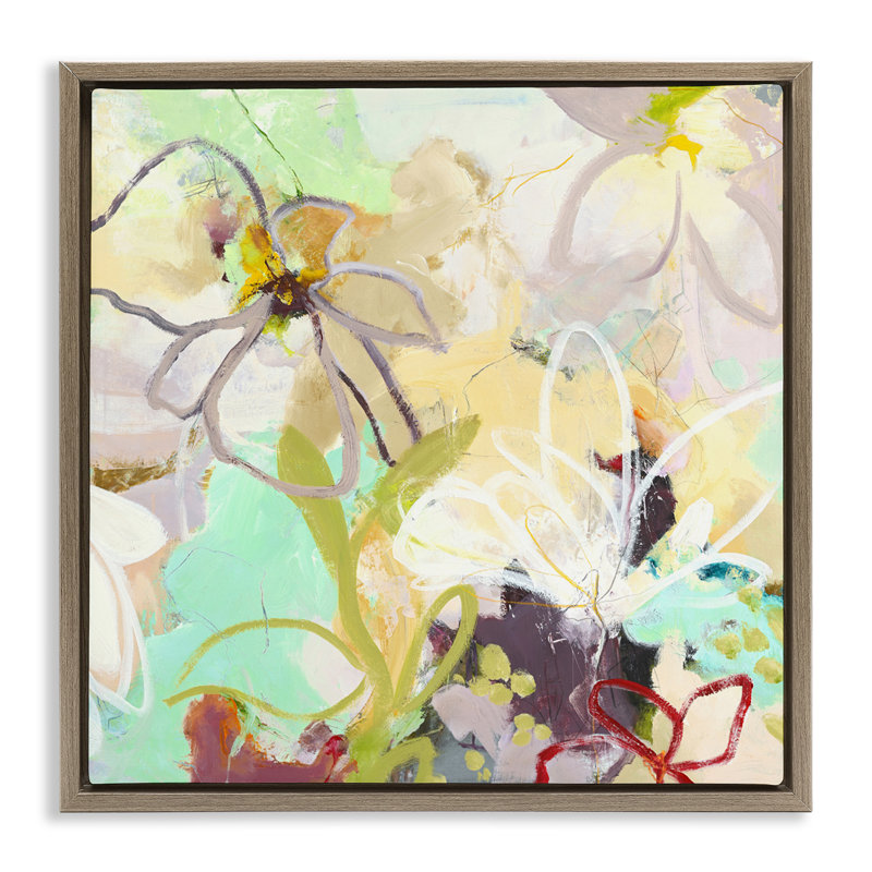 Cadre flottant abstrait Last Days Of Spring, design by Design Fabrikken, Cadre flottant orme Montalcino, H 18 po x l 18 po