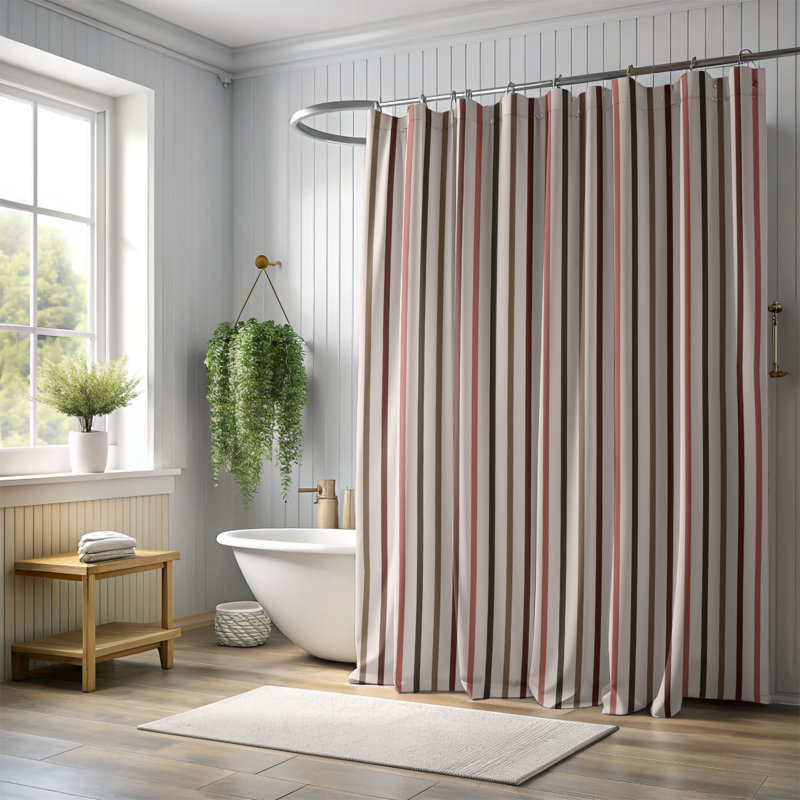 Brun chaud - Rideau de douche Premium, H 74 po x l 71 po