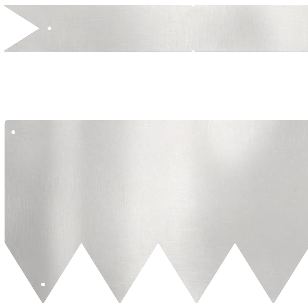 Lawn Edgings 20 Pcs Silver 100 X 0.05 X 15 Cm Stainless Steel