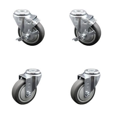 4 Piece Thermoplastic Rubber Caster Set
