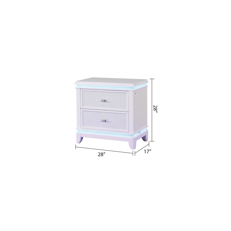 Table de chevet blanc laiteux