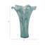Grand vase à fleurs abstraites avec rebord évasé pour décoration de table - Vase de table de style trompette pour bureau, cuisine et salon - 15 po, bleu