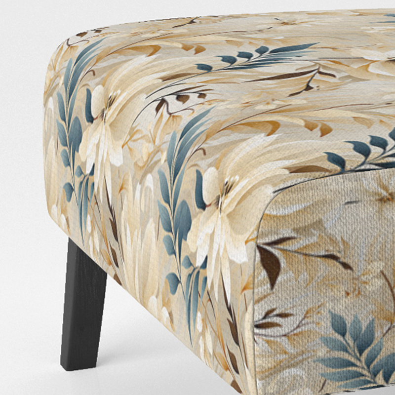 Fauteuil de chambre rembourré C, Rêves de motif de bois de grève tropical III
