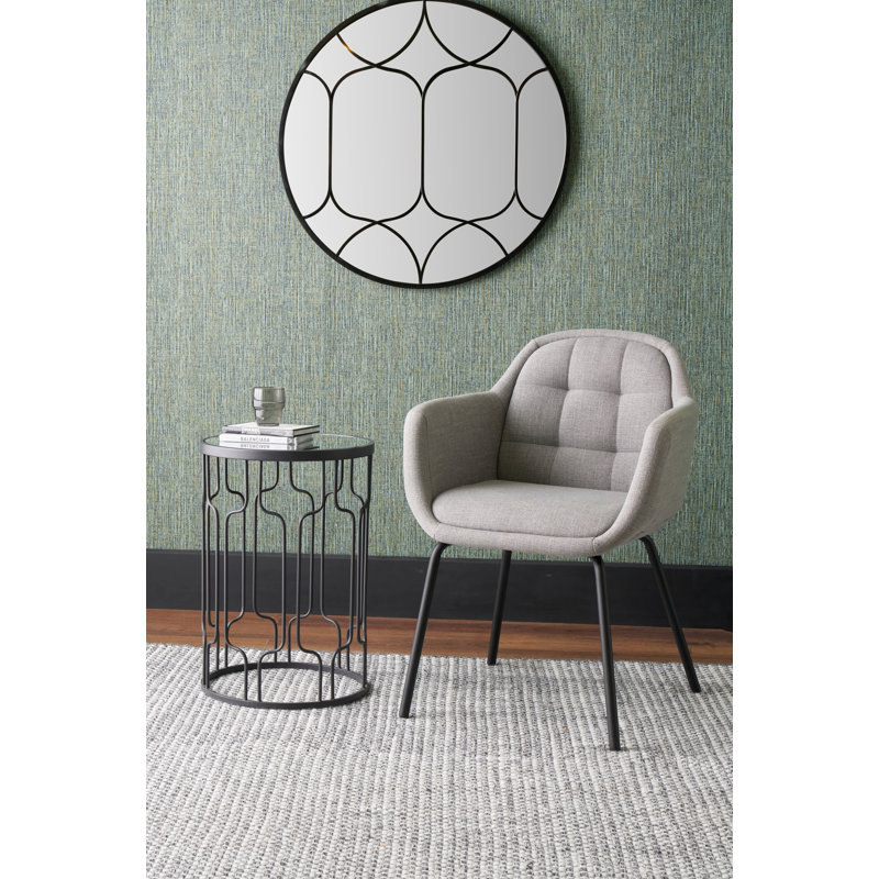 Bendte 40cm H Upholstered Metal Upholstered Back Accent, Grey