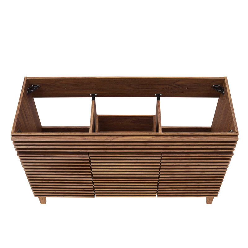 Modway 48" Double Bathroom Vanity Base Only, Walnut