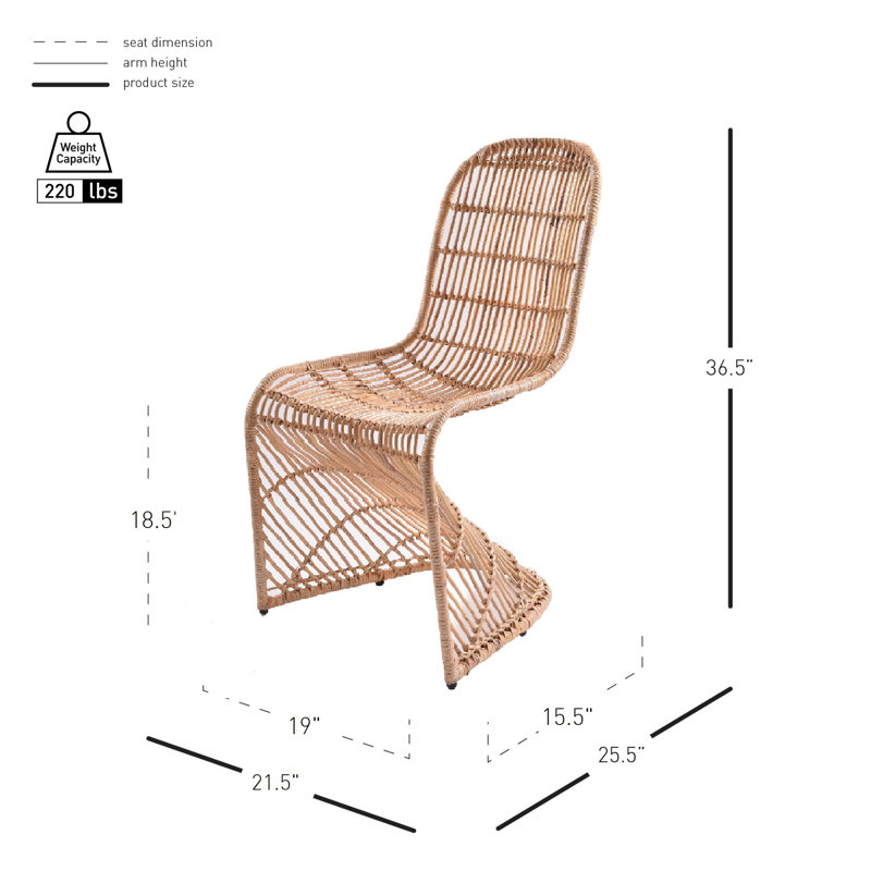 18.5'' H Side Chair, Natural