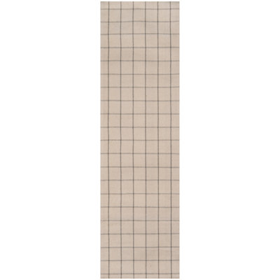 Marlborough Plaid Handwoven Wool Beige Area Rug