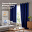  Thick Thermal Blackout Curtains Velvet 66x90 Inch Eyelet Ring Top Blue
