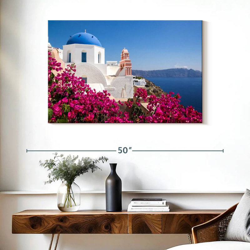 Ravi Santorini, architecture cycladique, H 26 po x l 39 po