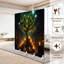 4 panneaux paravents diviseur de pièce Arbre magique royal Lumières rougeoyantes Cadre de bibliothèque mystérieux Bibliothèque toile séparateur de pièce Paravent de protection autoportant Cloison d'intimité-129944039