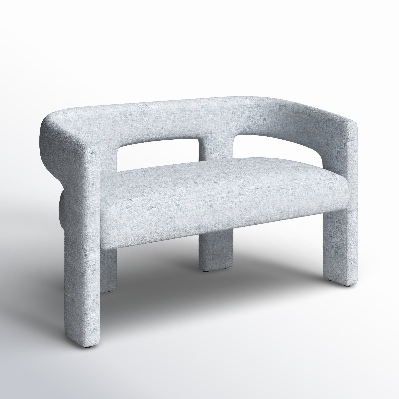 Anouchka Bench, Gwen Blue Microsuede
