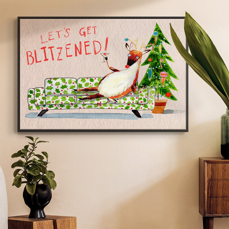 «Get Blitzened II», reproduction encadrée sur toile, H 17 po x l 25 po x P 2 po, Noir
