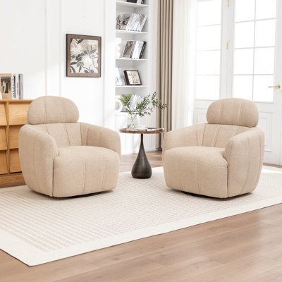 Ashyiah 32'' Wide Swivel Chair With Round Metal Base