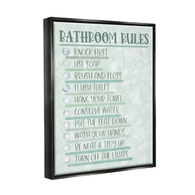 «Bathroom Rules on Green»