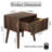 Mid-Century Nightstand With Gold Handle, Compact Bedside Table With Drawer & Solid Wood Legs For Small Spaces-1402540815