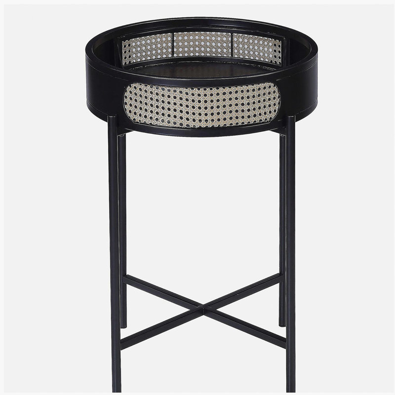 Table de bout noire avec plateau