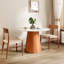 Petite table de salle à manger ronde sur pied en bois massif de 43 po pour 2 à 4 personnes - blanc gris-89205028-89205039-89205035