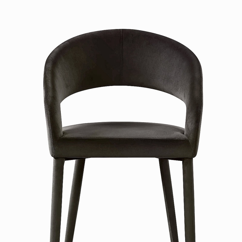 Ensemble de 2 chaises en velours Modern, Black, Noir