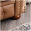 Canapé Chesterfield classique en similicuir brun avec structure en bois massif