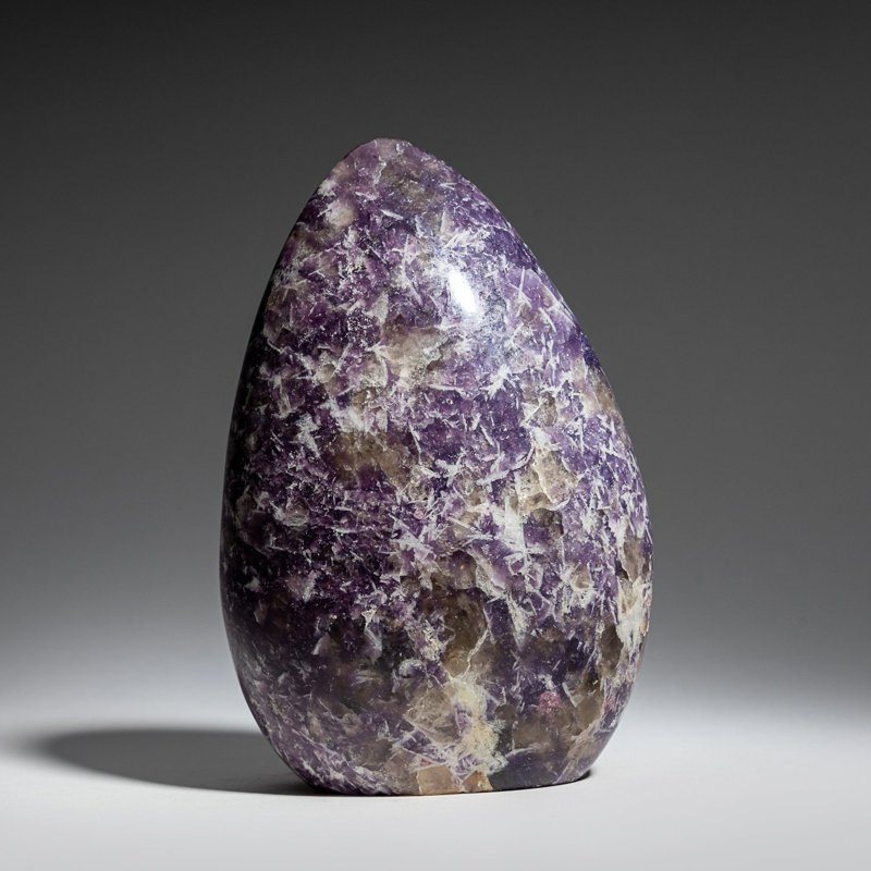 Véritable forme libre de lépidolite polie, 5" H x 3" W x 1.5" D