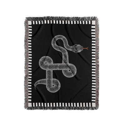 Jeté en mélange de coton Vanjo Snake