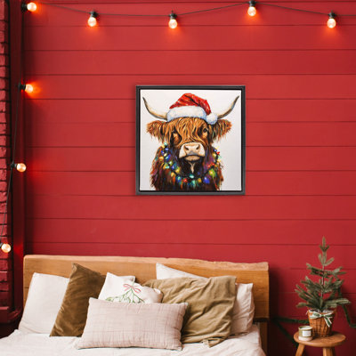 Cadre flottant Holiday Light Highlanded, par Petal Prints Design