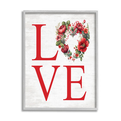 Ba-832 - Amour avec couronne de cœur encadrée sur bois par impression à lettres et doublée