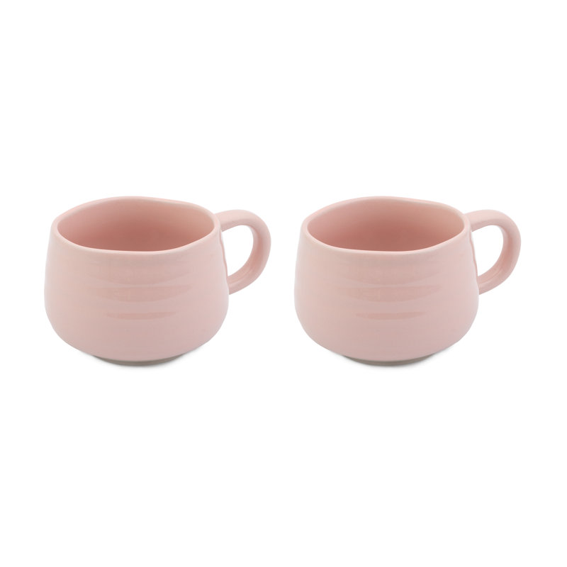 Jamie Oliver Big Love Cosy Cuppa Set of 2, Stoneware Mugs, Pink