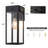 Black Metal Dusk-to-Dawn Outdoor Wall Lantern with GFCI Outlet