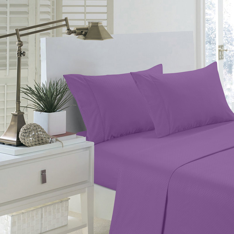 Microfiber Sheet Set, Purple, Twin XL Sheet Set + Fitted Sheet + 1 Pillowcase