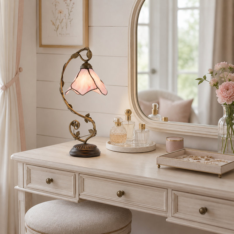 Lampe de table style Tiffany Flora