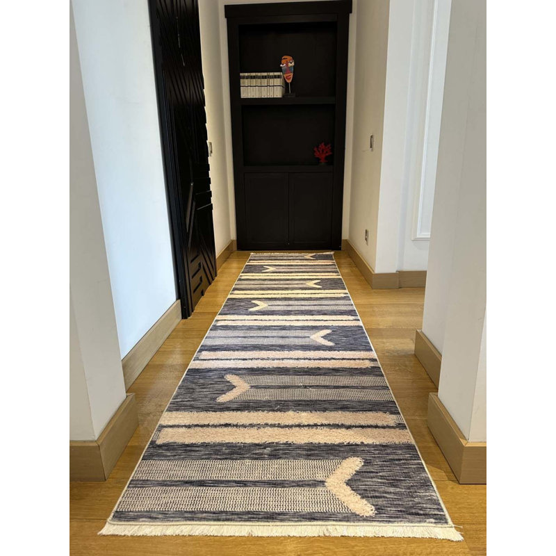 Tapis en coton avec envers antidérapant Lanney, Rectangle 3 pi 3 po x 3 pi 11 po