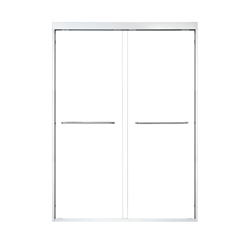 Porte de douche encadrée avec verre transparent l 48 po x H 76 po Ennis, Chrome poli