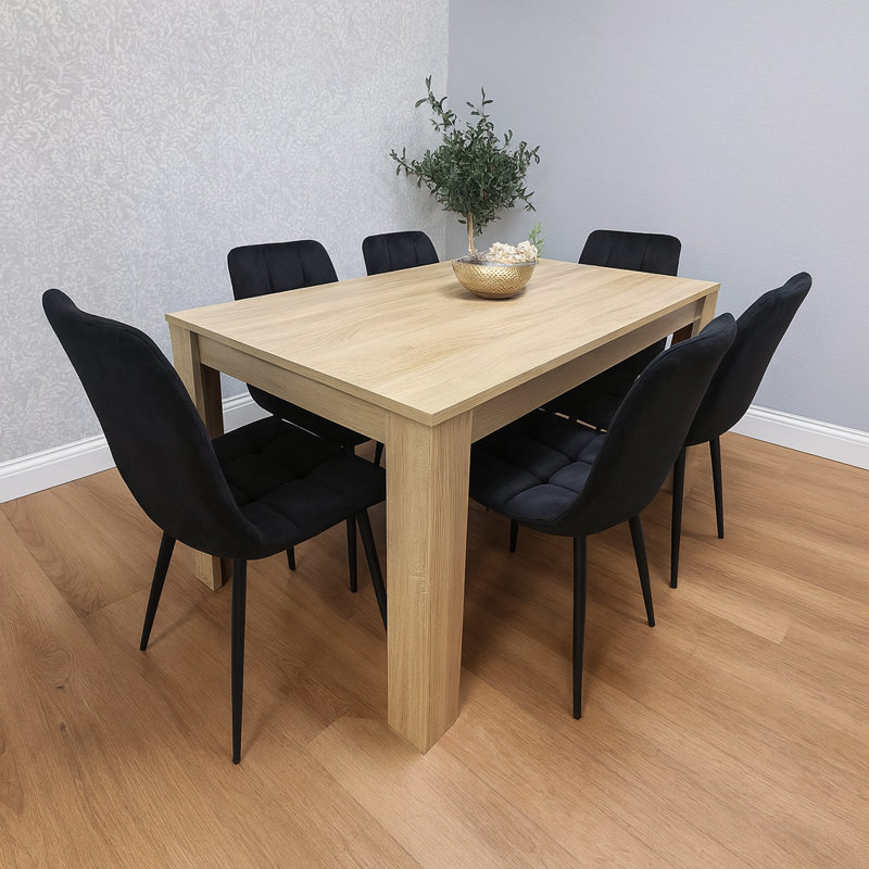 Lily-Sue 6 - Person Dining Set, Black