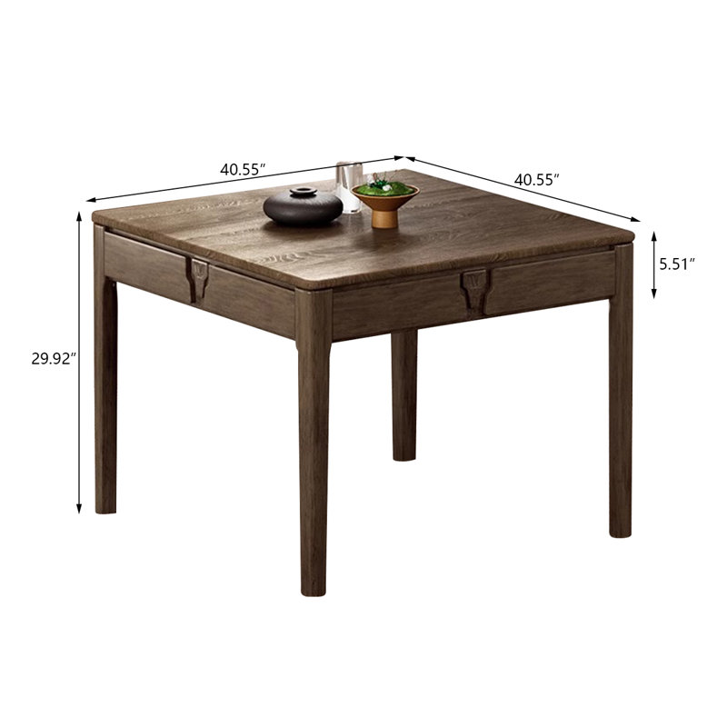 High-Grade Solid Rubber Wood Brown Fully Automatic Mahjong & Dining Table for Chinese Rules