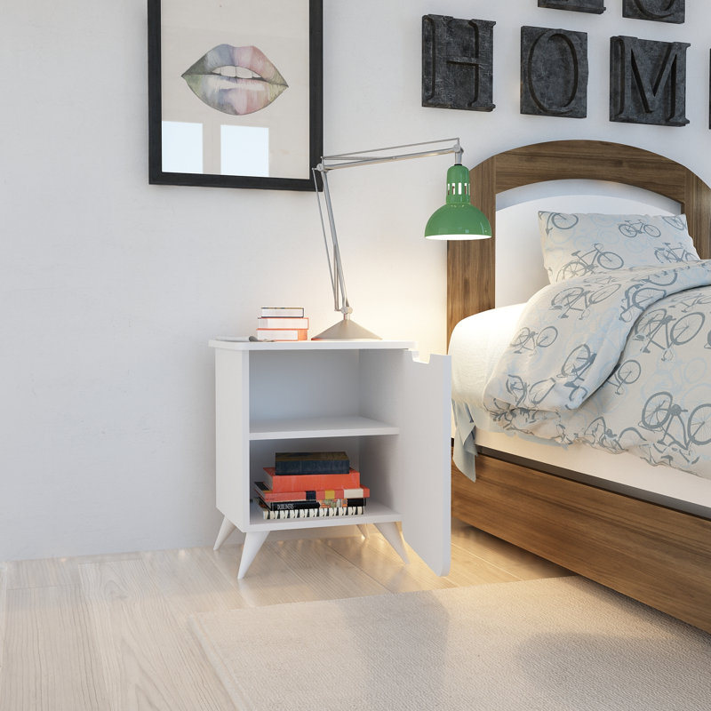 Yusuf 49cm W Manufactured Wood Bedside Table