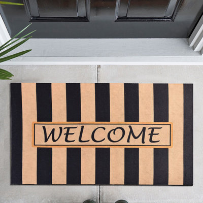 Durable PVC Doormat, Non-Slip Underside, 15.7 x 23.6 inches | 100% PVC Material, Machine Washable at 86°F | Perfect for Indoor & Outdoor Use, Easy to Clean, Stylish & Functional Welcome Mat