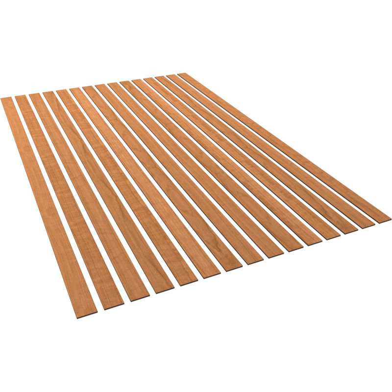 Adjustable Wood Slat Wall Panel Kit, 3"W x 94"H x 0.25"T, Cherry