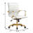 Sorrells Leather Office Conference Chair with Gold Steel Frame – Swivel Task Desk Chair with Adjustable Height, Tilt, and Casters-1121083175