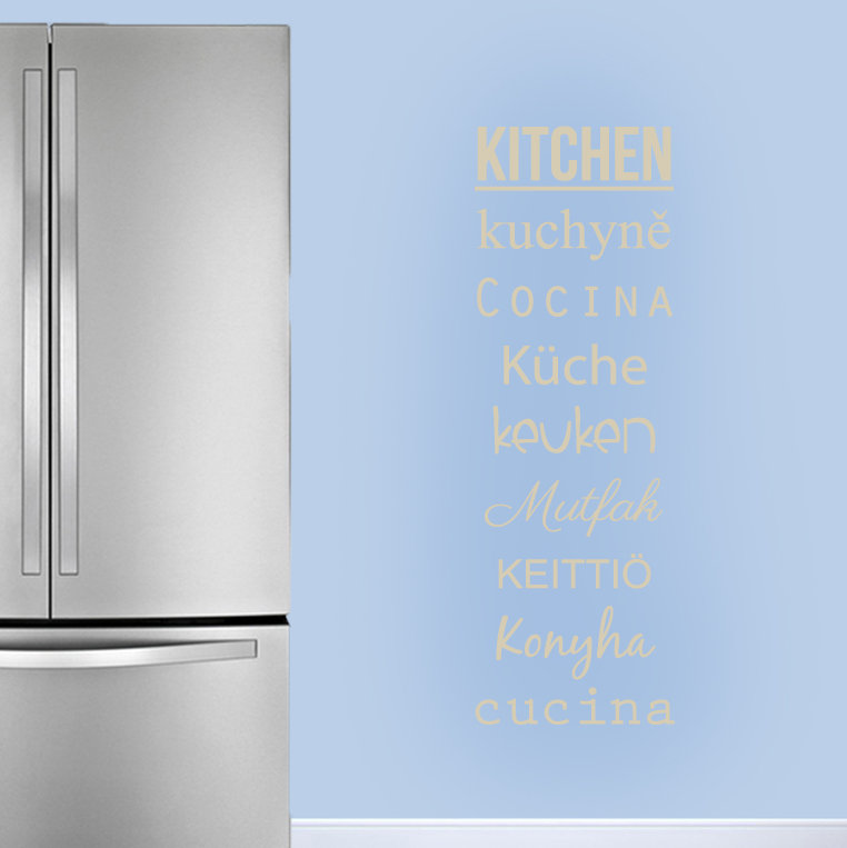 Décalcomanie murale mots pour la cuisine, Beige