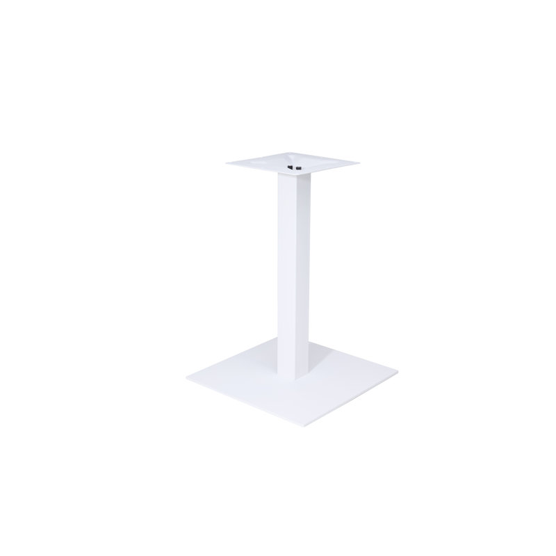 White Powder-Coated Steel Square Dining Table Base, 20"