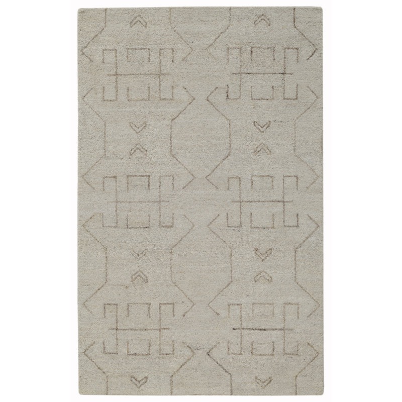 Tapis d'intérieur en laine touffeté Écru, 5 pi x 8 pi