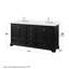Meuble-lavabo double 72 po Deborah en espresso foncé, comptoir en marbre de culture de Carrare, lavabos carrés encastrés (3 trous), garniture en chrome poli, miroirs de 24 po-128067784-128067788